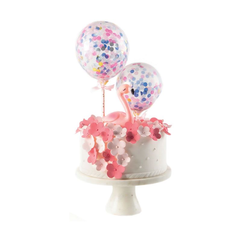 Cake toppers ballons confettis 10 cm (x20)