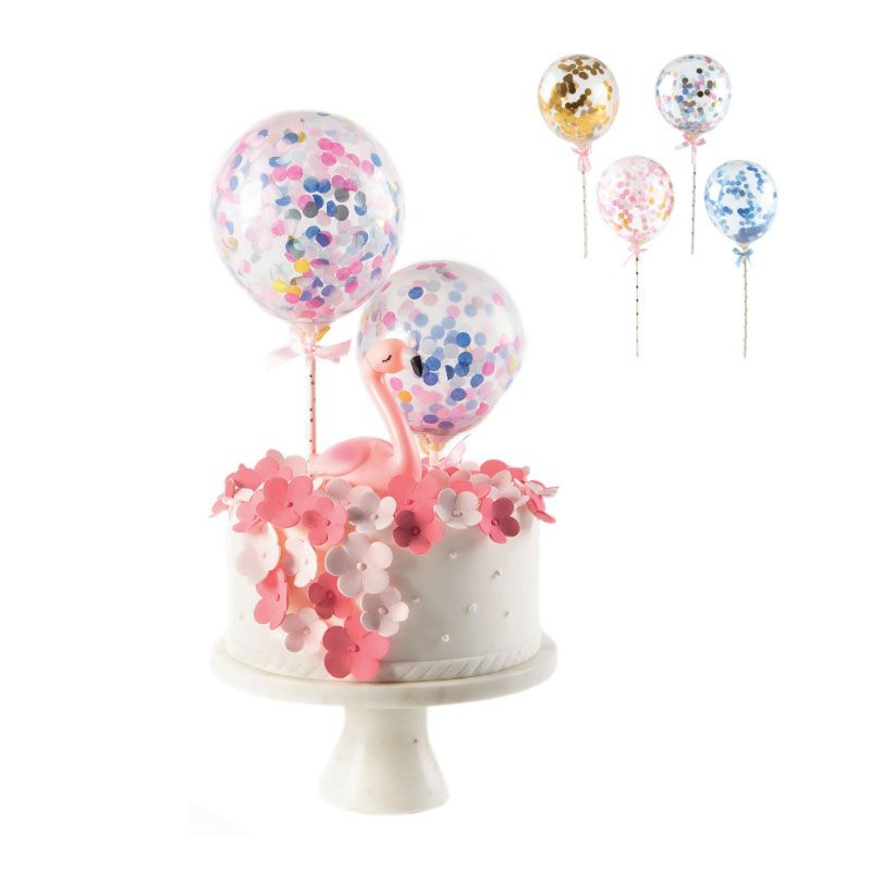 Cake toppers ballons confettis 10 cm (x20)