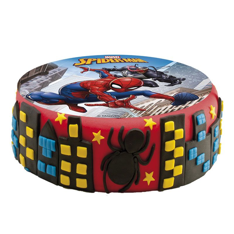 Disque gâteau en azyme Spiderman 15,5 cm