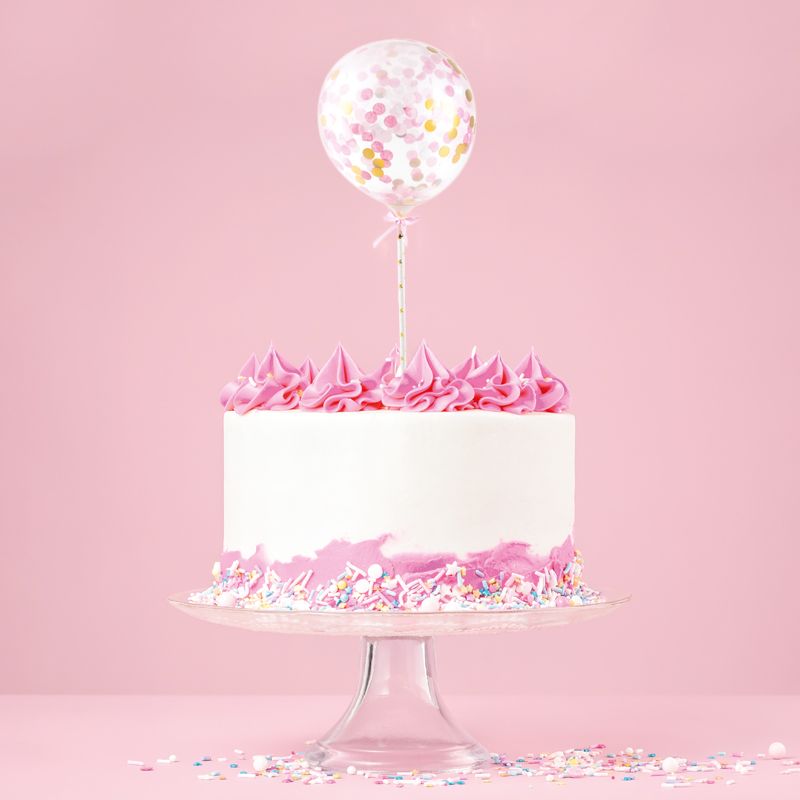 Cake toppers ballons & confettis (x2)