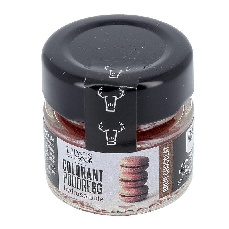 Colorant poudre hydrosoluble brun chocolat 8 g