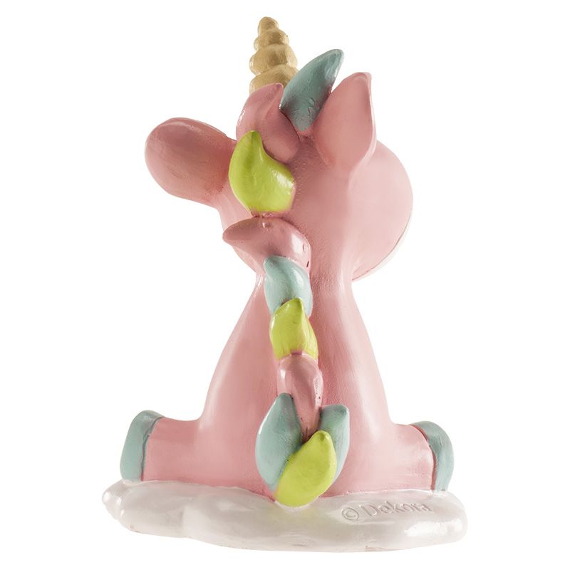 Sujet de baptême licorne rose 10 cm