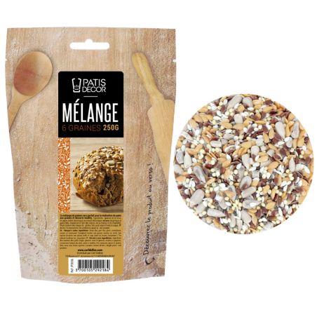 Mélange 6 graines pour pain Patisdécor 250 g