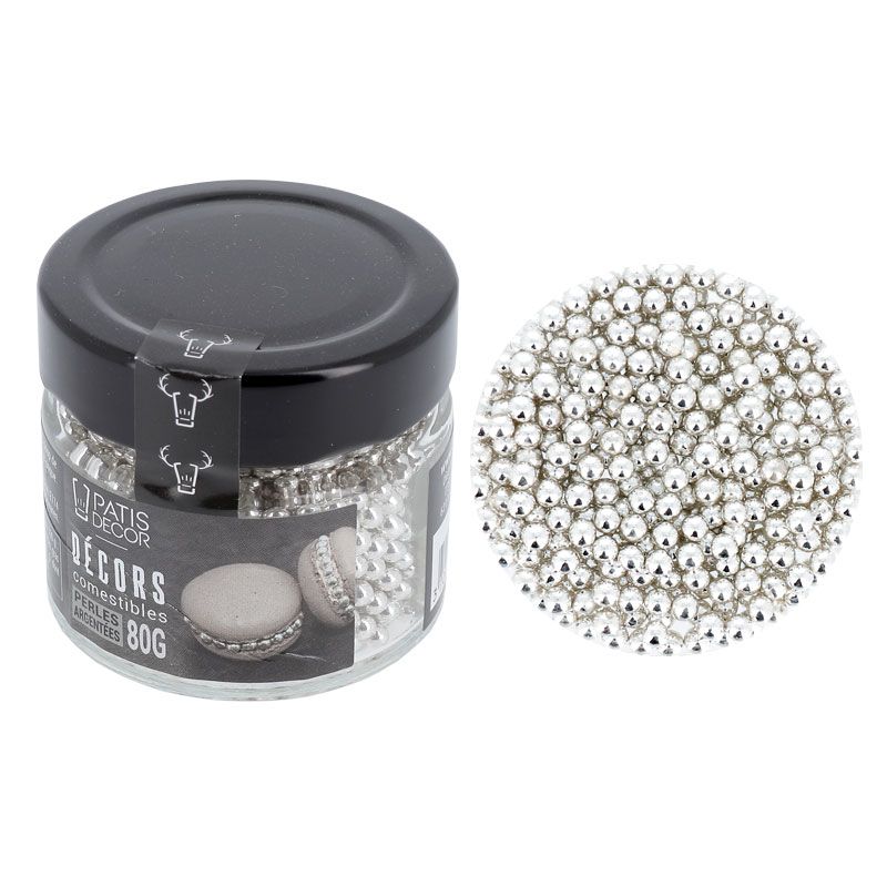 Perles de Sucre Nacrées Argentées Ø 4 mm (70 g)