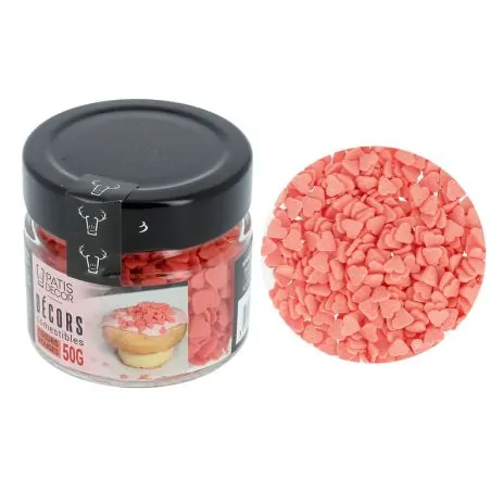 Décors Coeurs rouges comestibles Patisdécor 65 g