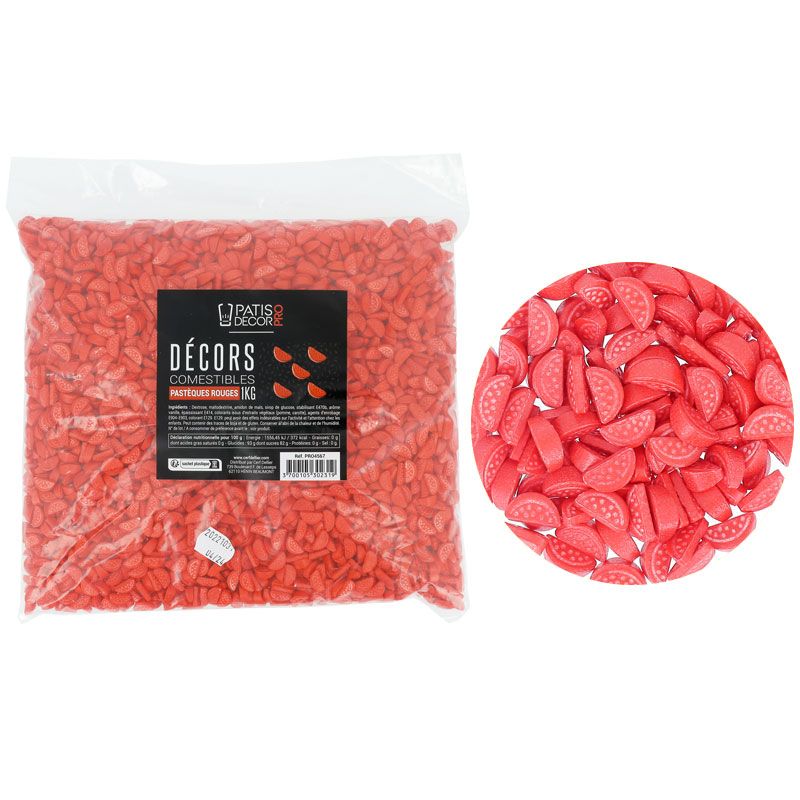 Décors comestibles pastèques rouges 1 kg