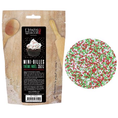 Décors mini billes Noël comestibles Patisdécor Pro 350 g