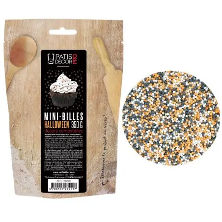 Décors mini billes Halloween comestibles Patisdécor Pro 350 g 
