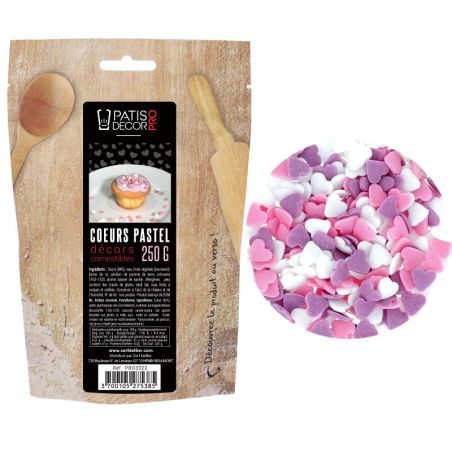 Décors comestibles coeurs Patisdécor Pro 250 g