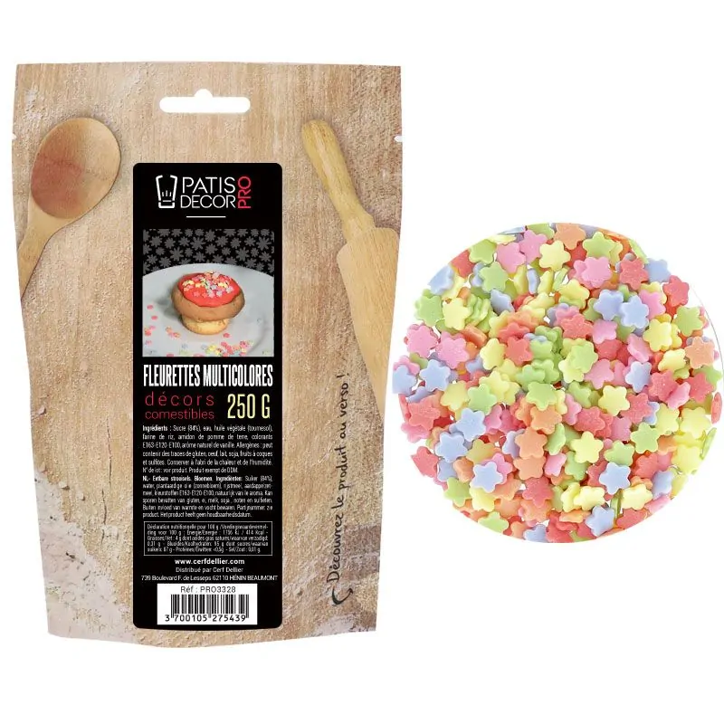Décors fleurettes comestibles Patisdécor Pro 250 g