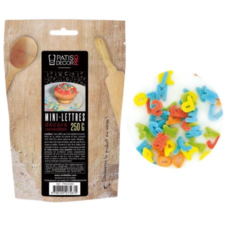 Décors lettres alphabet comestibles Patisdécor Pro 250 g