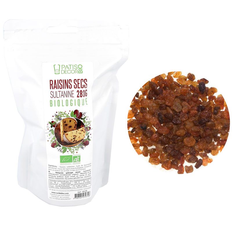 Raisins secs sultanine Bio 280 g - DDM 10/2022