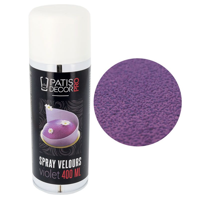 Velours alimentaire violet en spray 400 ml Patisdécor Pro