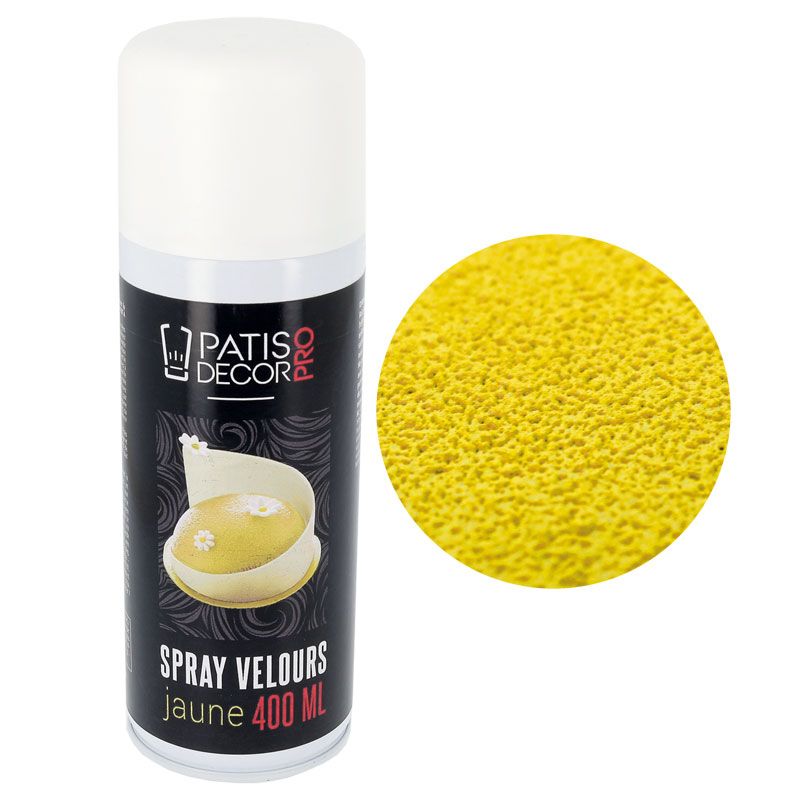 Spray Velours Jaune 250 ml Colorant Alimentaire Velly Spray Pro :achat,  vente - Cuisine Addict