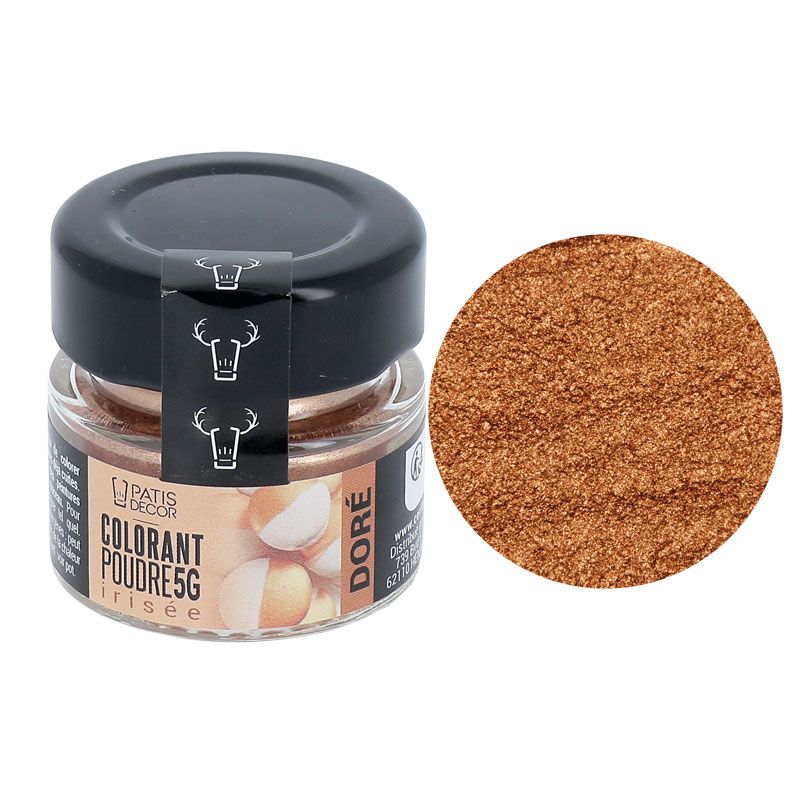 Colorant alimentaire naturel en poudre Marron + Poudre irisée