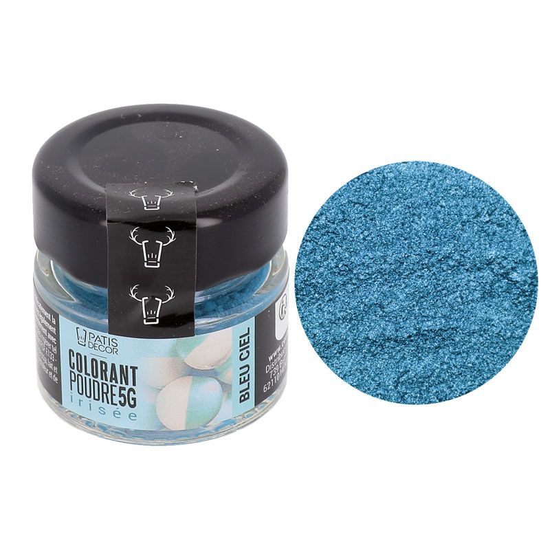 Colorant alimentaire liposoluble Color'choco 5 g bleu + Poudre