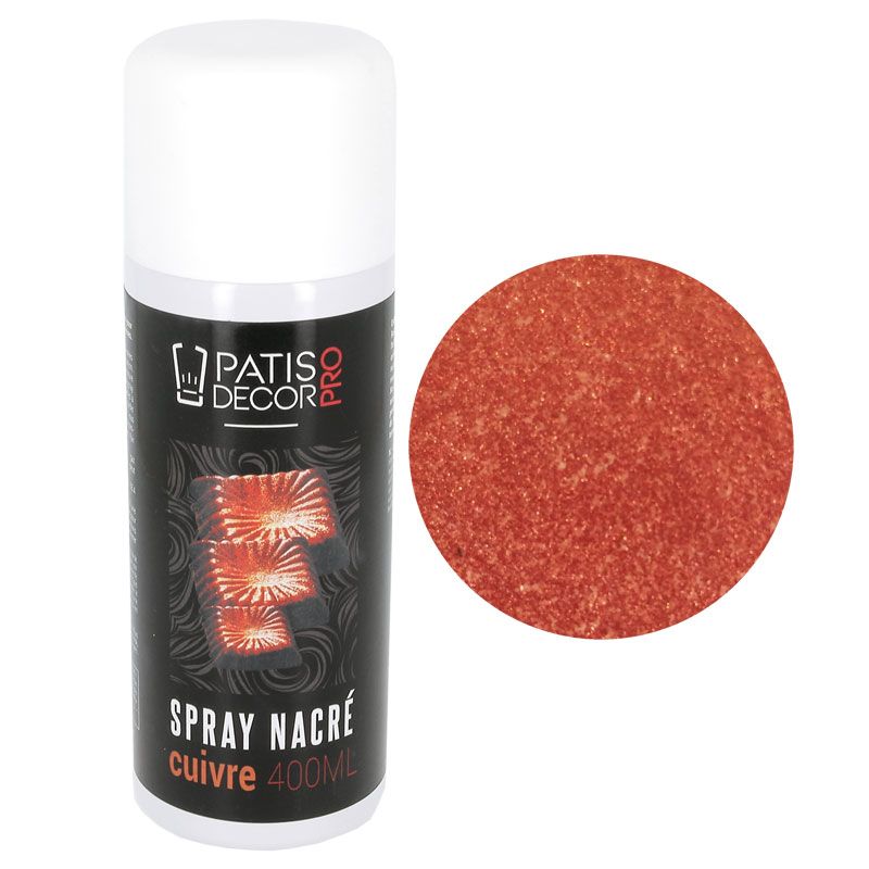 spray nacré cuivré brillant comestible professionnel 400 ml | Cerf Dellier