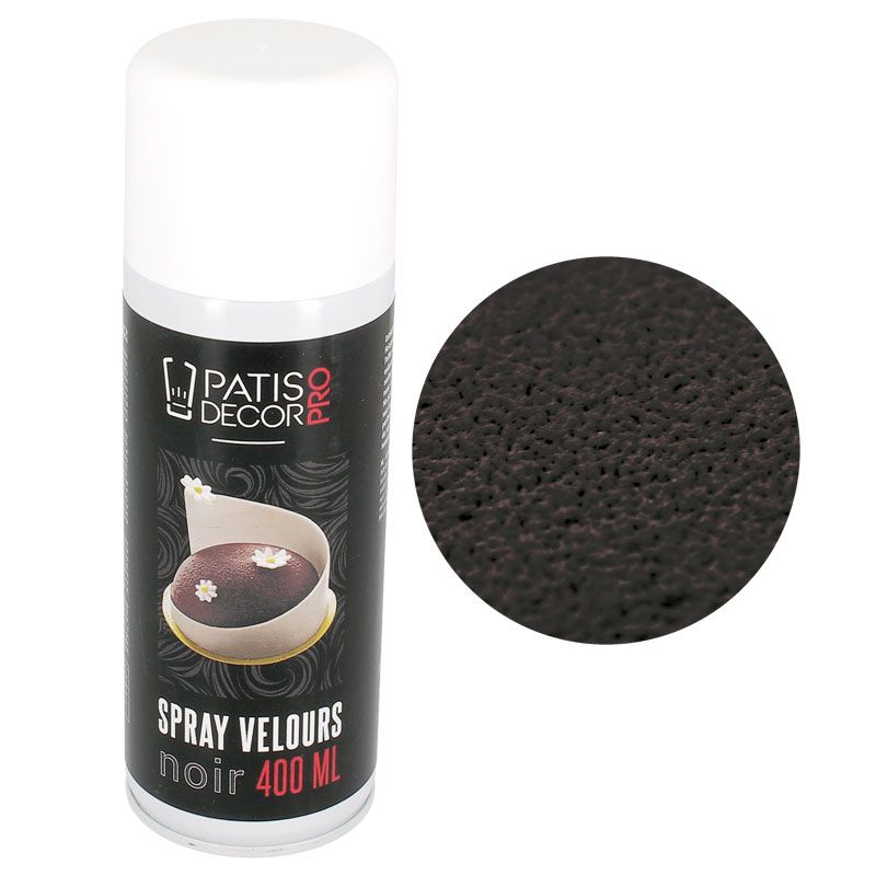 Spray poudre alimentaire noir pailleté pour déco de gâteau