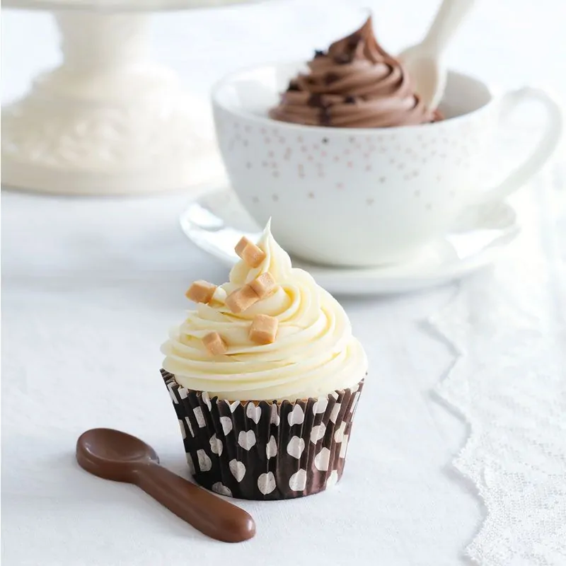 Caissettes cupcake chocolat à pois (x60)