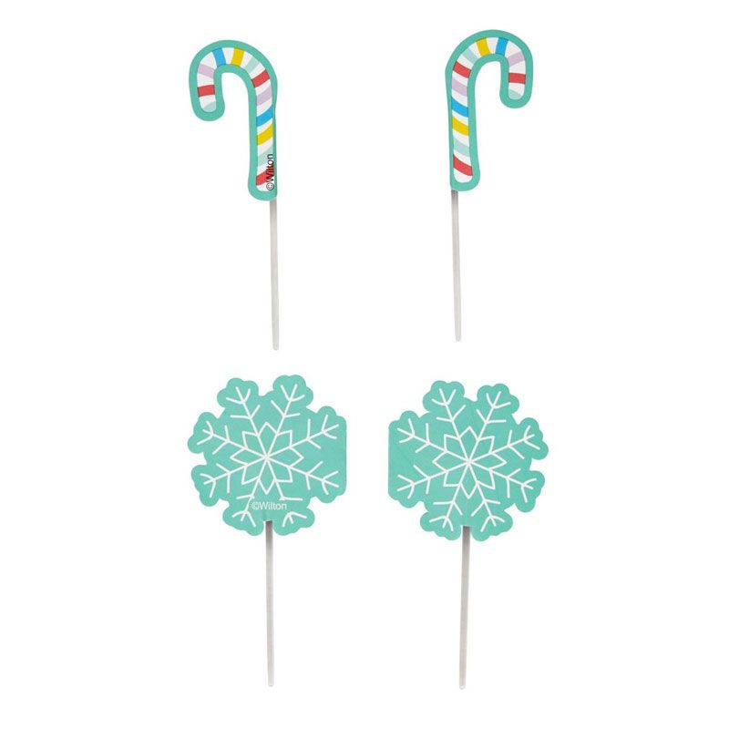 Cake topper flocon et sucre d'orge Wilton (x12)