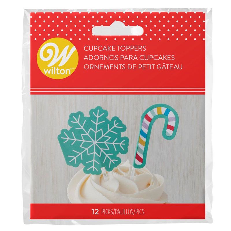 Cake topper flocon et sucre d'orge Wilton (x12)