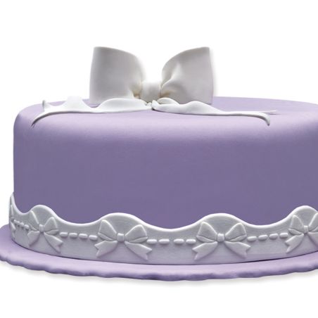 Ruban pâte à sucre noeuds blanc h 3 cm (2,5 m)