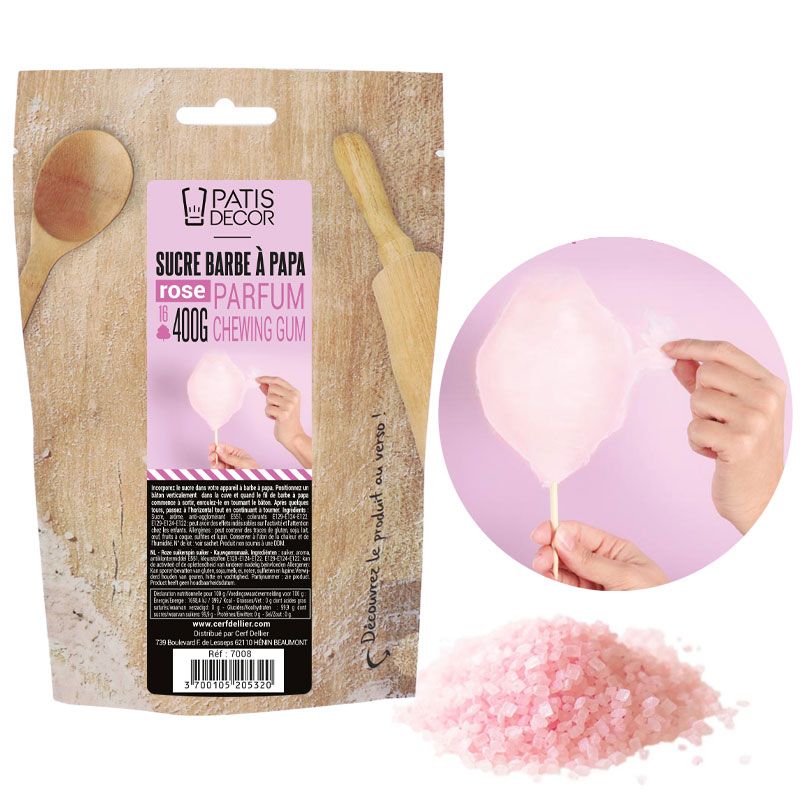 Sucre pour barbe à papa Rose 400g au meilleur prix