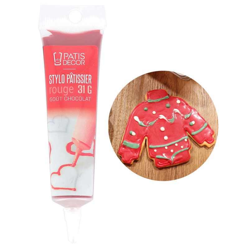 Stylo pâtissier rouge goût chocolat Patisdécor