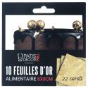 Feuilles d'or alimentaire 22 carats (x10)