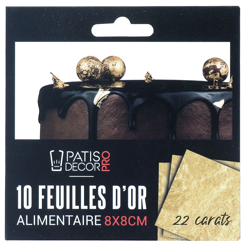 10 Feuilles d'or alimentaire pour pâtisserie