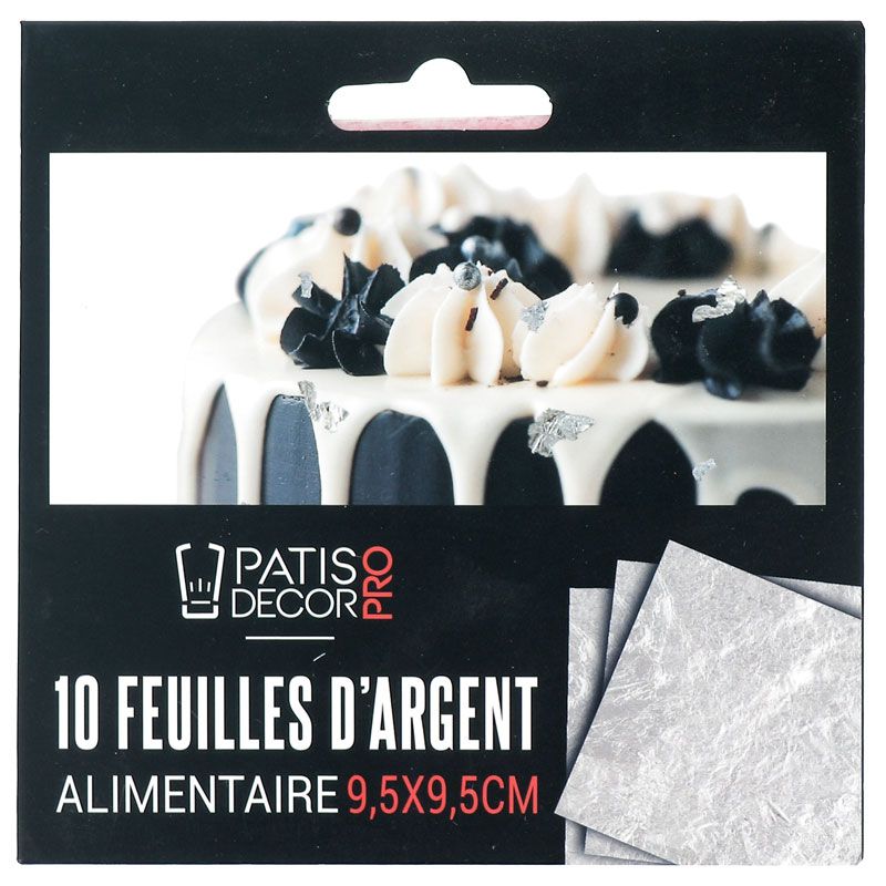 Feuilles d'argent alimentaire (x10)