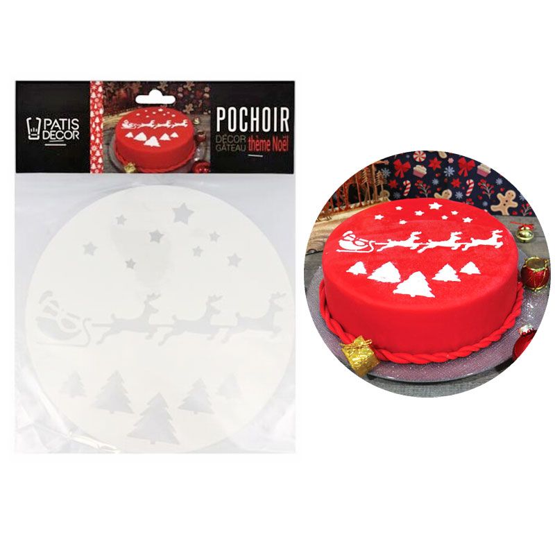 Patisdécor - Kit Déco pour Bûche de Noël Rouge et Doré - Les