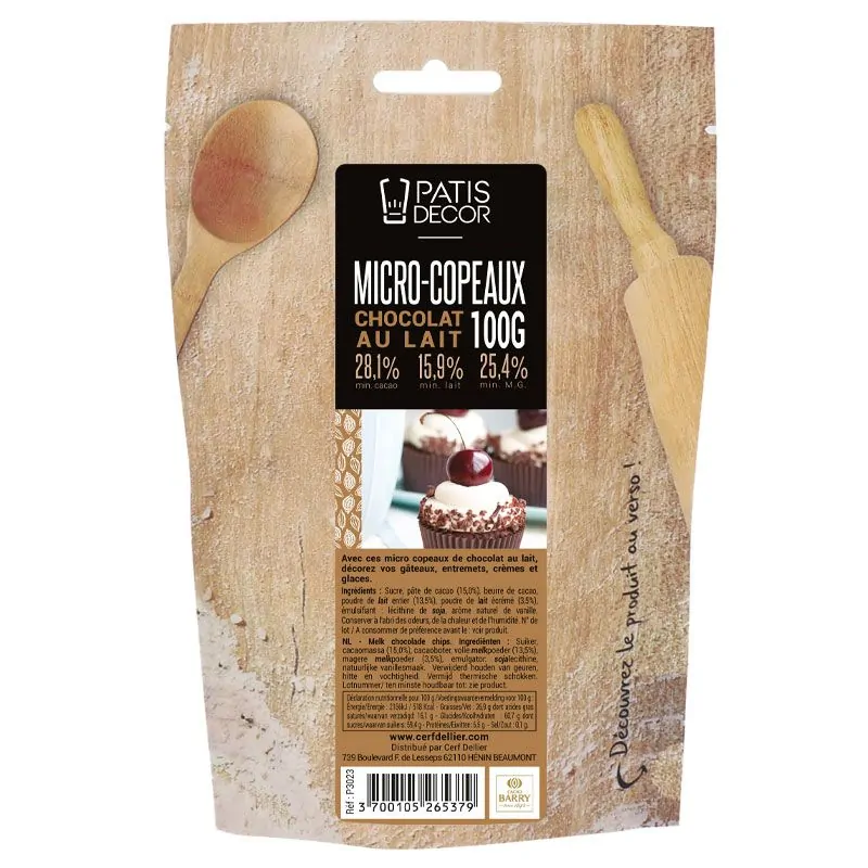 Mini-copeaux de chocolat au lait Patisdécor 100 g