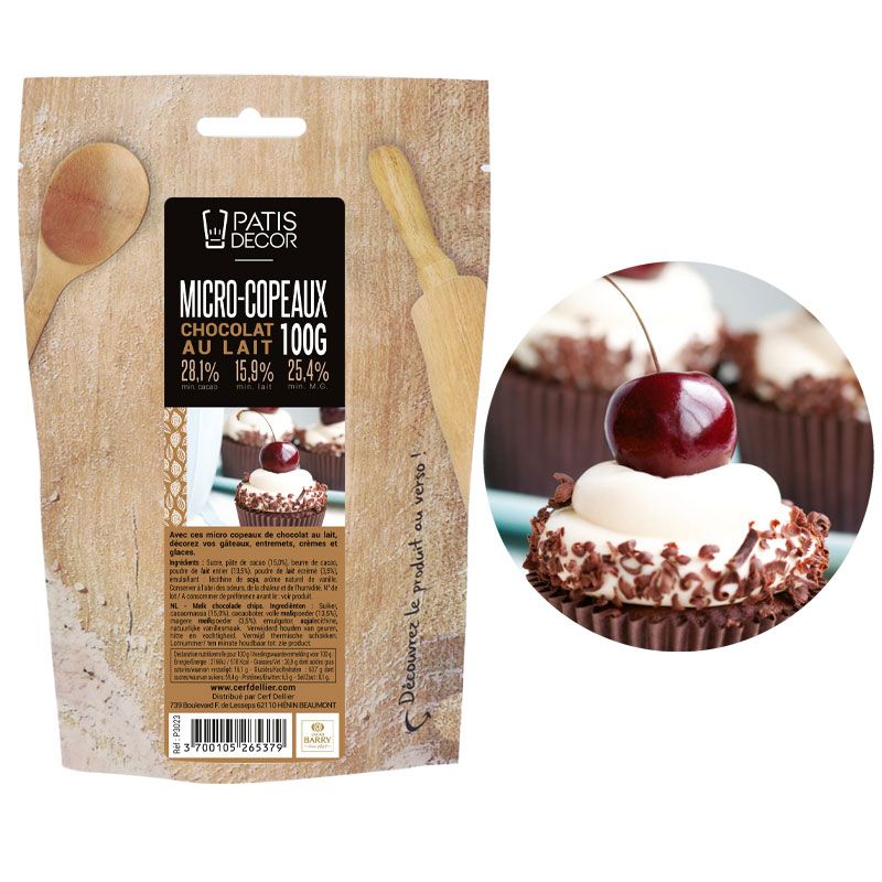 Micro copeaux lait 29% - décoration en chocolat lait à parsemer - 2kg