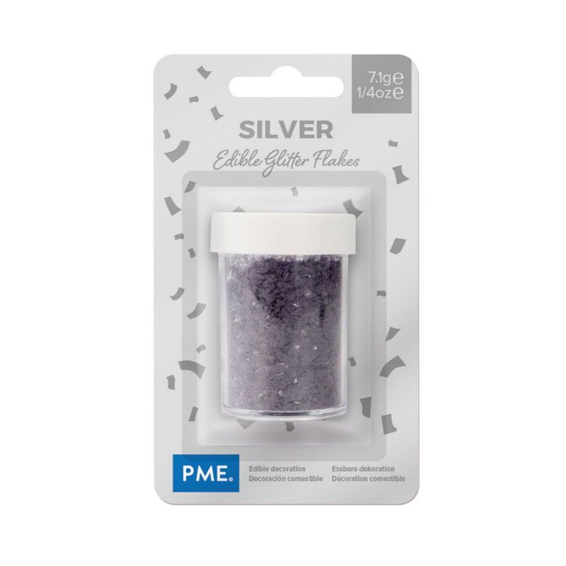 Paillettes comestibles argent + Poudre alimentaire irisée dorée