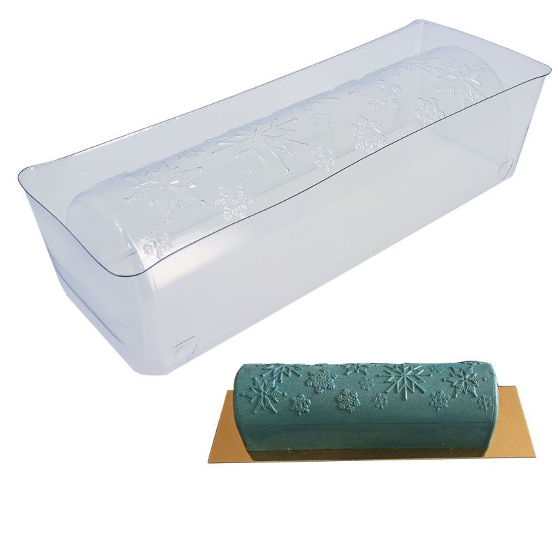 Kit de Noël - Moule à bûche plastique pvc et son insert, 2 embouts de bûche  en chocolat, une poche et la semelle.