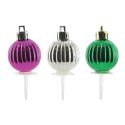 Boules de Noël rayées assorties sur pique (x50) Boules de Noël rayées assorties sur pique (x50)