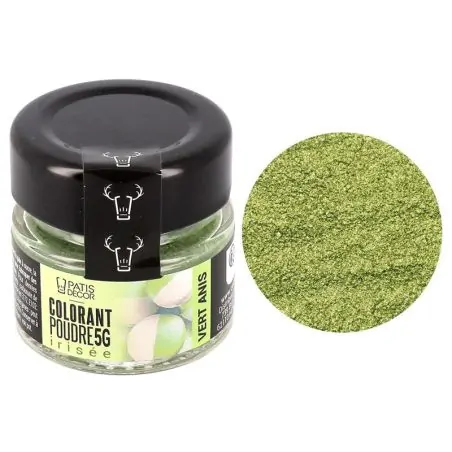 Colorant poudre irisé vert anis 5 g