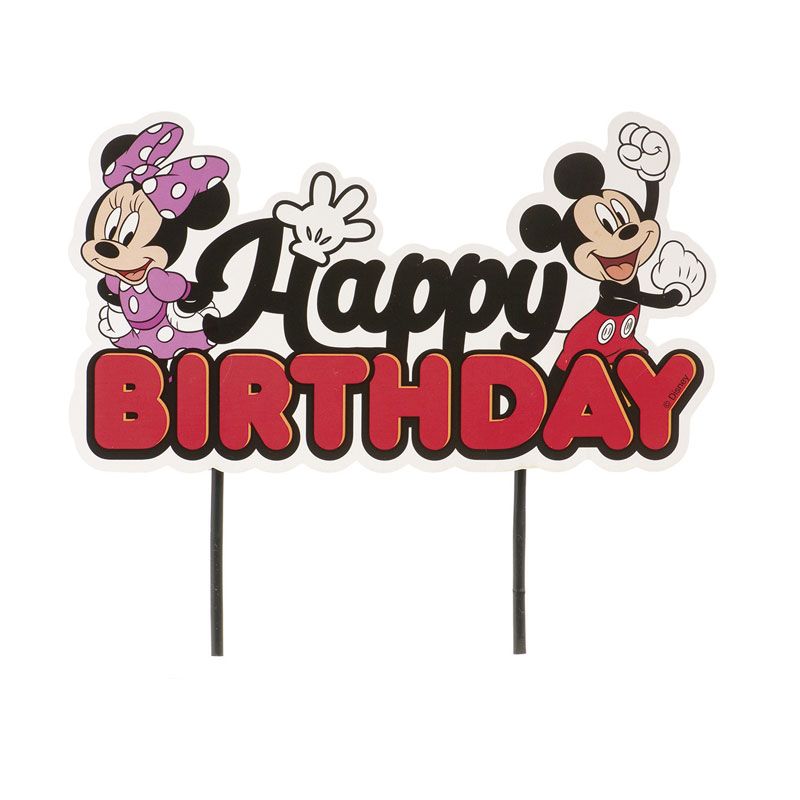 Cake Topper Happy Birthday Mickey et Minnie