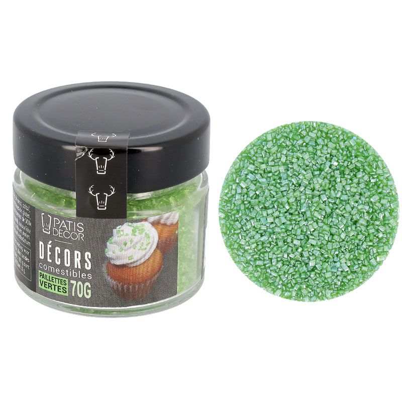 Perles de sucre noires comestibles - Paillettes de sucre