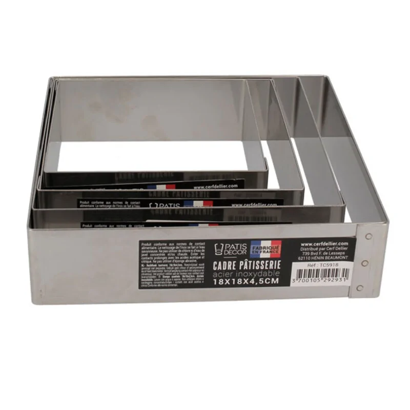 Cadre Carré à mousse inox H 4,5 cm