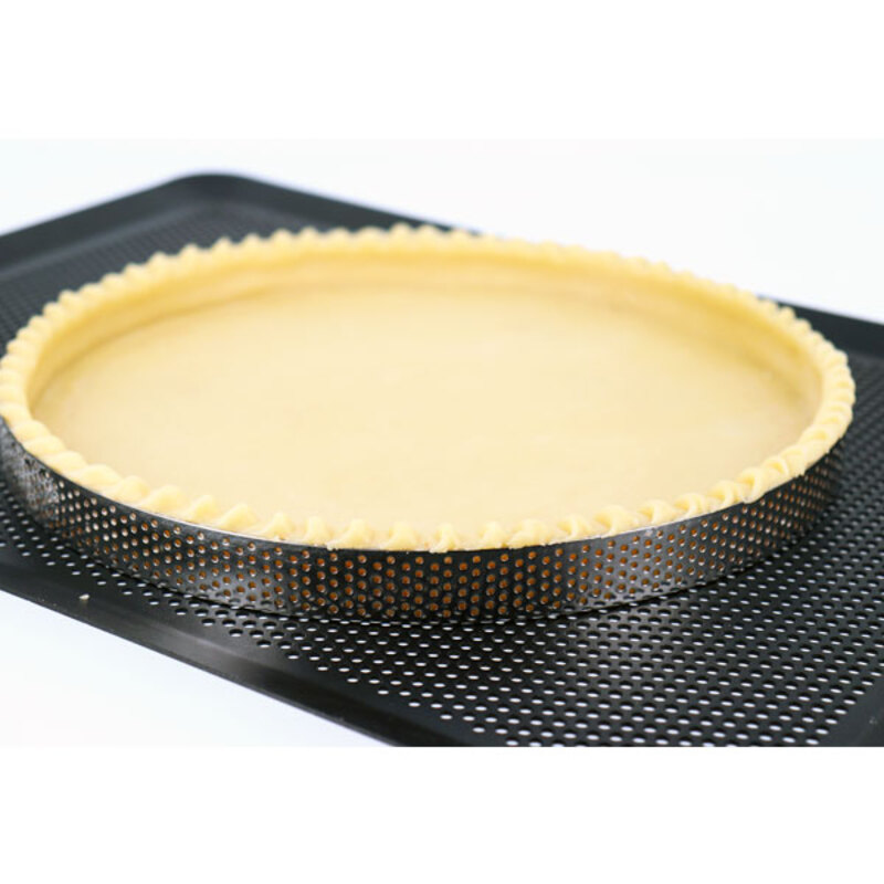 Cercle patisserie : cercle à tarte perforé à bord droit inox - De Buyer |  Cerf Dellier