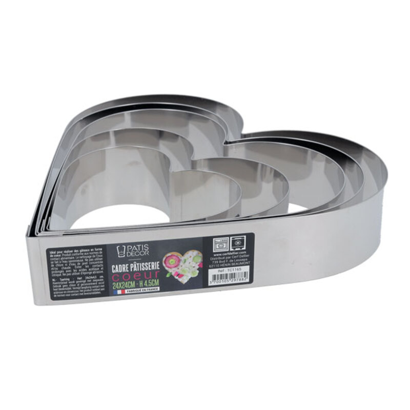 Coeur à mousse inox hauteur 4,5 cm Patisdécor