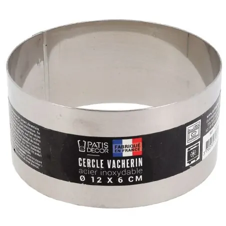 Cercle à vacherin inox H 6 cm Ø 12 cm Patisdécor