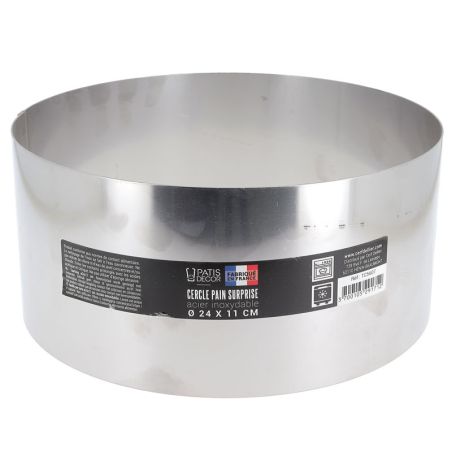 Cercle à pain surprise inox H 9 cm Ø 16 cm Patisdécor