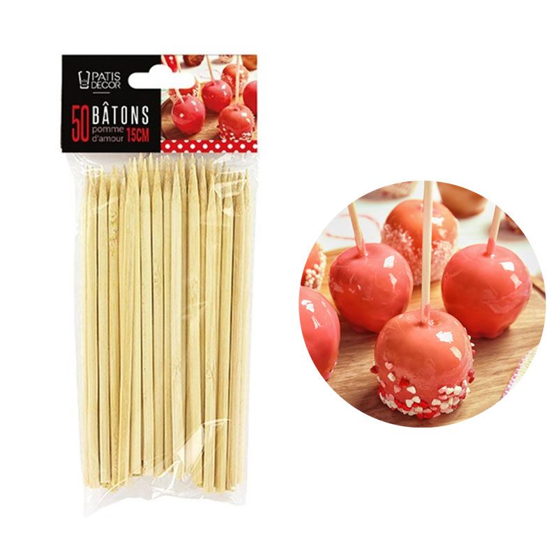 Bâtons Pomme d'amour Patisdécor 15 cm (± 50)