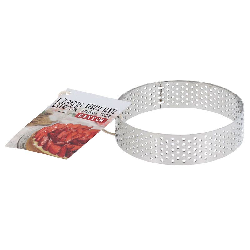 Cercle à Tarte Perforé en Inox Ø 24 cm - De Buyer - Appareil des Chefs