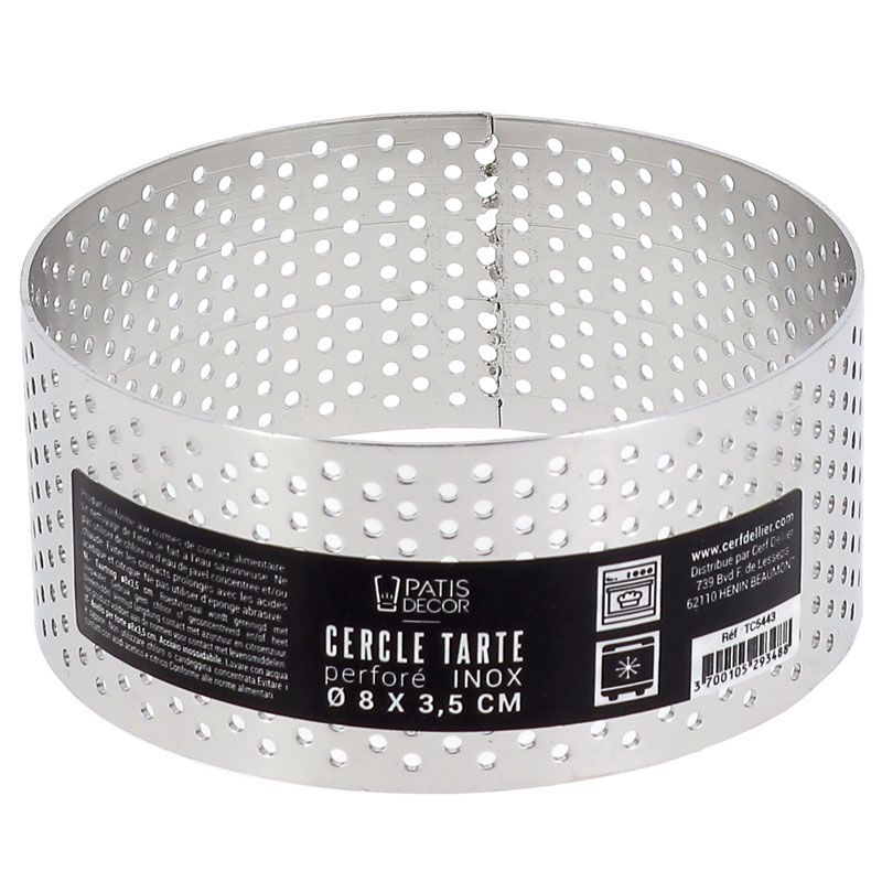 Cercle à tarte perforé 12 cm - ht 2 cm @