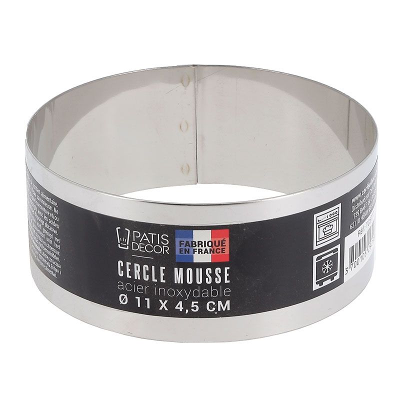 Cercle patisserie : cercle à mousse inox ht 4,5 cm