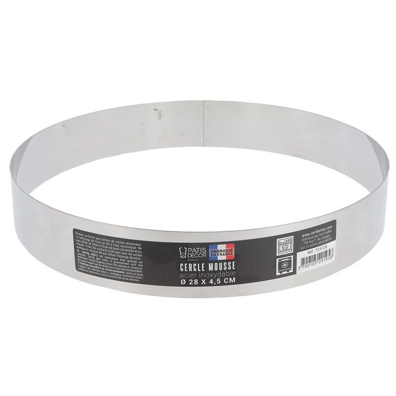 Cercle à pâtisserie en inox 10cm haut 4,5cm